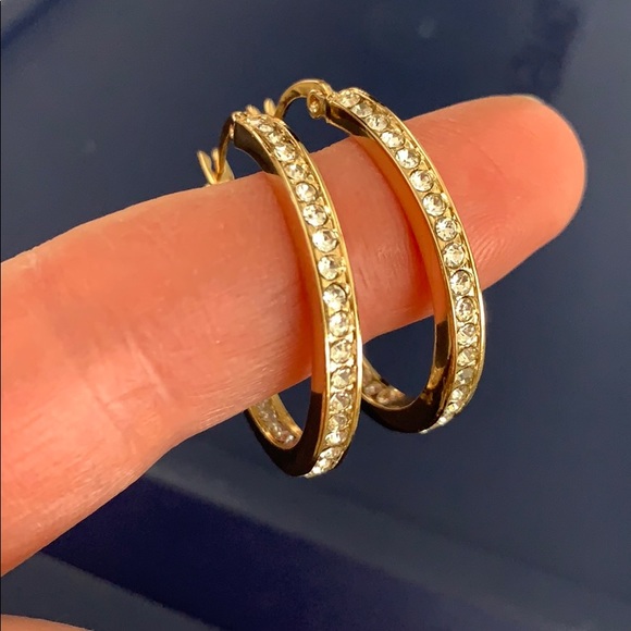 Swarovski Jewelry - Swarovski Crystal Hoop Earrings Rose Gold
